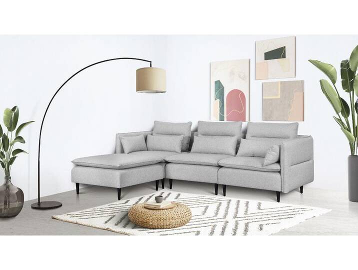 Ecksofa ANDAS ALVIK L-Form , silber, B:262cm H:88cm T:172cm, 100% Polyester, Sofas, zusammengesetzt aus Modulen, erweiterbar mit Modulen der Serie Ecksofa ANDAS ALVIK L-Form , silber, B:262cm H:88cm T:172cm, 100% Polyester, Sofas, zusammengesetzt aus Modulen, erweiterbar mit Modulen der Serie von andas
