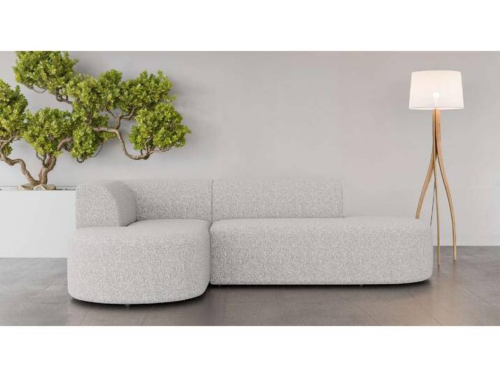 Ecksofa ANDAS Ecksofa Tvinne mit Ottomane links oder rechts bestellbar , grau (hellgrau), B:260cm H:73cm T:170cm, 100% Polyester, Sofas, L-Form, mit Wellenunterfederung, BxTxH 260x170x73 cm von andas