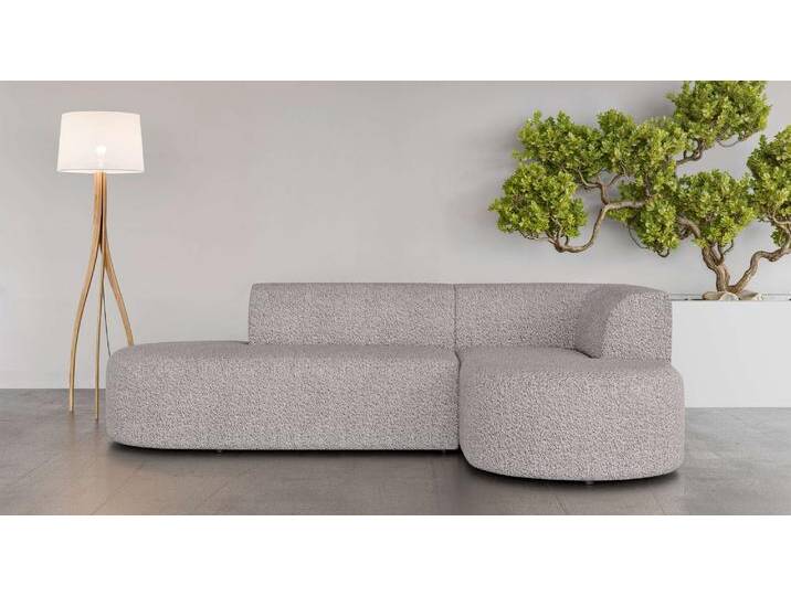 Ecksofa ANDAS Ecksofa Tvinne mit Ottomane links oder rechts bestellbar , grau (hellgrau), B:260cm H:73cm T:170cm, 100% Polyester, Sofas, L-Form, mit Wellenunterfederung, BxTxH 260x170x73 cm von andas