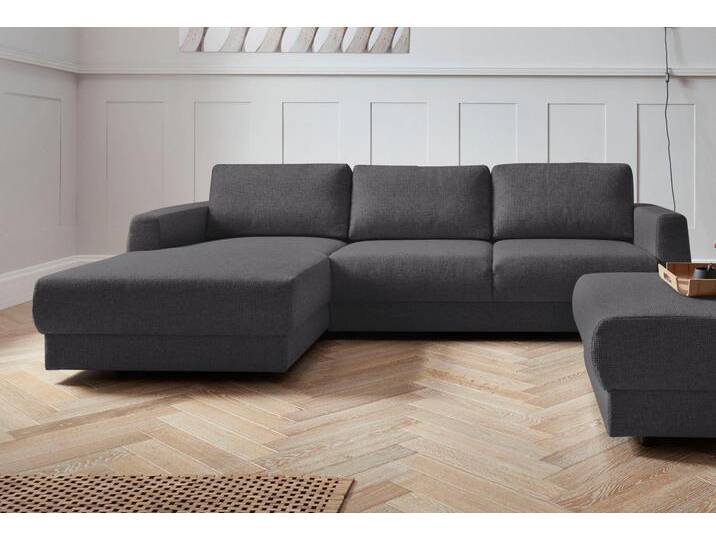 Ecksofa, Luxus-Microfaser, Anthrazit 264×175 cm, Recamiere Links, Modern, andas von andas