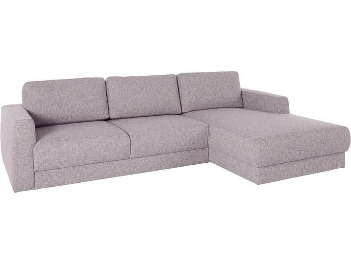 Ecksofa, Luxus-Microfaser Lederoptik, Hellgrau, 264×175 cm, Recamiere Rechts, Modern, andas von andas