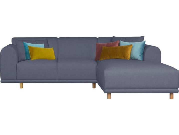 Ecksofa ANDAS Maroon L-Form , blau, B:285cm H:82cm T:191cm, Struktur (100% Polyester), Struktur grob ( 100% POLYPROPYLEN, Struktur fein ( 100% Polyester), Sofas, in skandinavischem Design, mit losen Kissen von andas