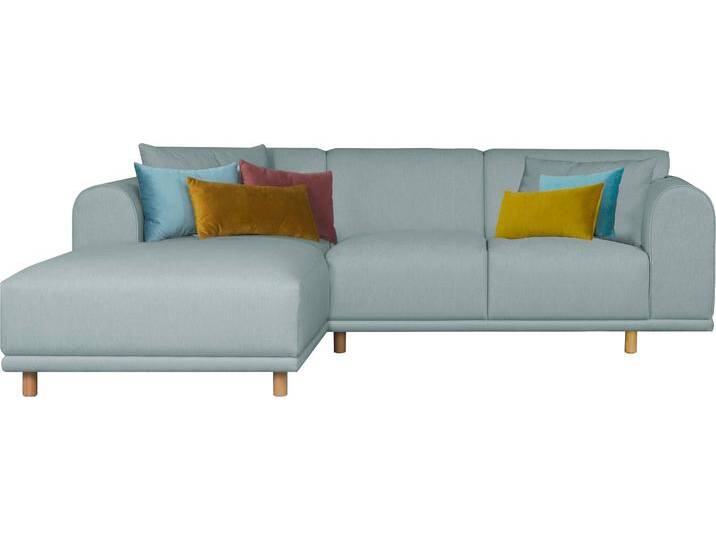 Ecksofa ANDAS Maroon L-Form , blau (petrol), B:285cm H:82cm T:191cm, Struktur (100% Polyester), Struktur grob ( 100% POLYPROPYLEN, Struktur fein ( 100% Polyester), Sofas, in skandinavischem Design, mit losen Kissen von andas