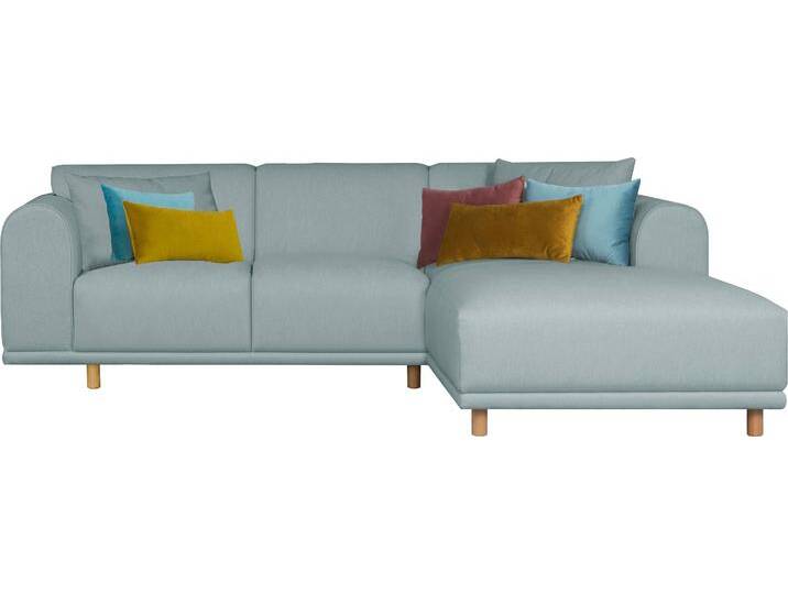 Ecksofa ANDAS Maroon L-Form , blau (petrol), B:285cm H:82cm T:191cm, Struktur (100% Polyester), Struktur grob ( 100% POLYPROPYLEN, Struktur fein ( 100% Polyester), Sofas, in skandinavischem Design, mit losen Kissen von andas