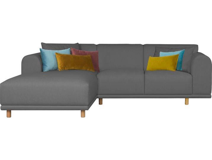 Ecksofa ANDAS Maroon L-Form , grau, B:285cm H:82cm T:191cm, Struktur (100% Polyester), Struktur grob ( 100% POLYPROPYLEN, Struktur fein ( 100% Polyester), Sofas, in skandinavischem Design, mit losen Kissen von andas