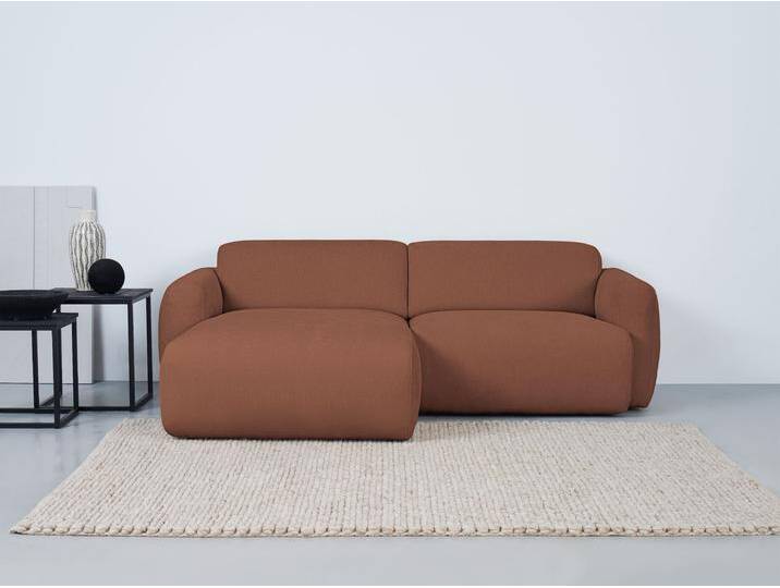 Ecksofa ANDAS Myrland , rot (ginger), B:232cm H:72cm T:166cm, 100% PES, Sofas, Breite 232 cm, Chenille, Easy Clean Stoff, mit Kaltschaum von andas