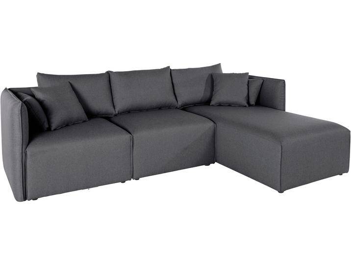 Ecksofa ANDAS Nöre L-Form , grau (mittelgrau), B:262cm H:74cm T:172cm, Samtoptik (100% Polyester), Struktur (100% Polypropylene), Webstoff (100% Polyester), Struktur fein (100% Polyester), Luxus-Microfaser Lederoptik (100% Polyester), Baumwoll-/Leinenmix (60% Baumwolle/40% Leinen), Sofas, 3 Teile, in vielen Bezugsqualitäten und Farben. S. auch Nöre von andas