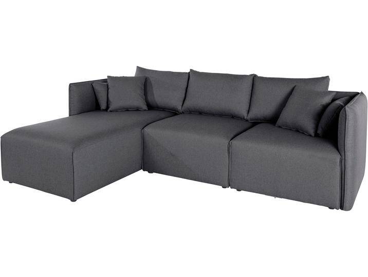 Ecksofa ANDAS Nöre L-Form , grau (mittelgrau), B:262cm H:74cm T:172cm, Samtoptik (100% Polyester), Struktur (100% Polypropylene), Webstoff (100% Polyester), Struktur fein (100% Polyester), Luxus-Microfaser Lederoptik (100% Polyester), Baumwoll-/Leinenmix (60% Baumwolle/40% Leinen), Sofas, 3 Teile, in vielen Bezugsqualitäten und Farben. S. auch Nöre von andas
