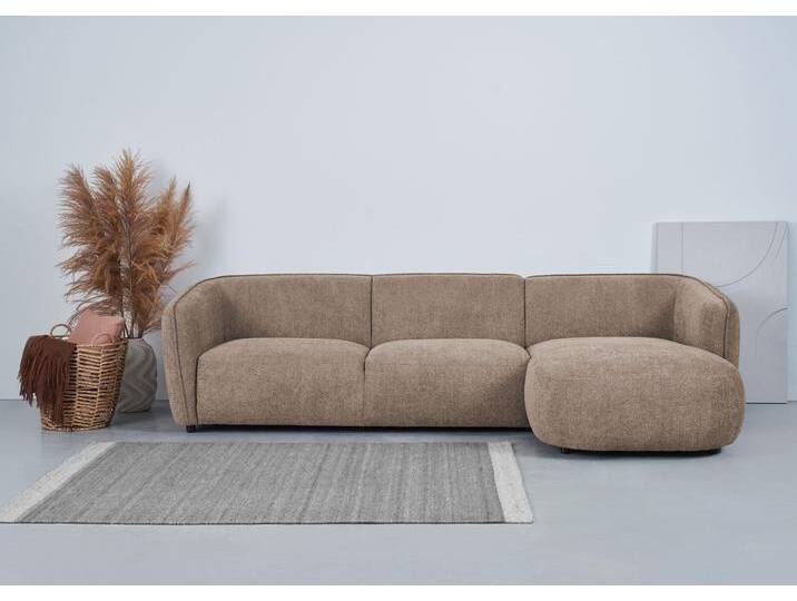 Ecksofa ANDAS Ostrup , grau (taupe), B:280cm H:73cm T:152cm, 100% Polyester, Sofas, schlichtes modernes Design, in verschiedenen Farben von andas