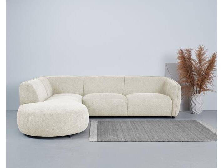 Ecksofa ANDAS Ostrup , weiß (ivory), B:273cm H:73cm T:250cm, 100% Polyester, Sofas, schlichtes modernes Design, in verschiedenen Farben von andas