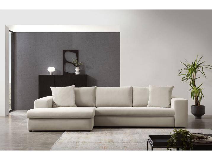 Ecksofa ANDAS SLEETLAND XXL in Samtvelours oder Vintage-Leder-Optik, L-Form , lila (pearl), B:325cm H:72cm T:167cm, Sofas, besonders groß und bequem von andas