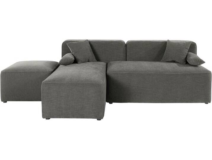 Ecksofa ANDAS Sundstrup L-Form , grau (anthrazit), B:220cm H:76,5cm T:153cm, 100% Polyester, Sofas, Modulserie, individuelle Zusammenstellung von andas