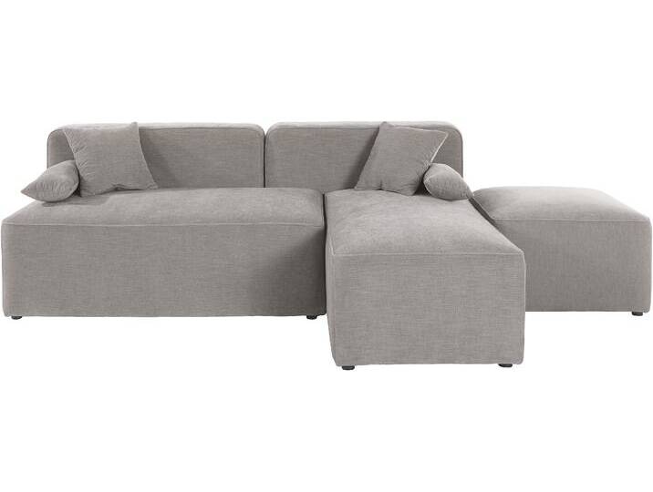 Ecksofa ANDAS Sundstrup L-Form , grau (hellgrau), B:220cm H:76,5cm T:153cm, 100% Polyester, Sofas, Modulserie, individuelle Zusammenstellung von andas