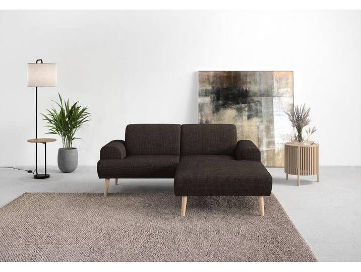 Ecksofa ANDAS Swift Scandic Design, komfortabler Federkern, Breite 192cm, L-Form , braun (dunkelbraun), B:192cm H:83cm T:176cm, 100% Polyester, Sofas, Federkern-Polsterung, B/T/H: 192/83/176 cm von andas