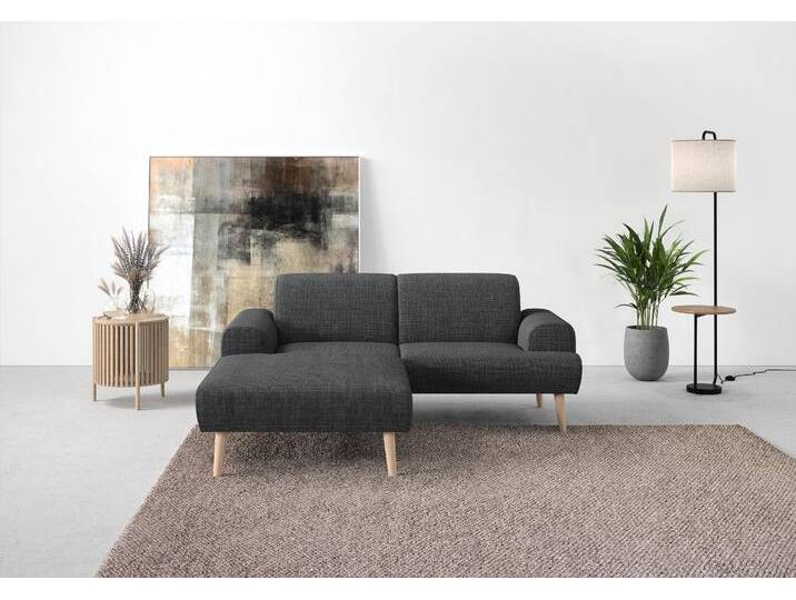 Ecksofa ANDAS Swift Scandic Design, komfortabler Federkern, Breite 192cm, L-Form , grau (anthrazit), B:192cm H:83cm T:176cm, 100% Polyester, Sofas, Federkern-Polsterung, B/T/H: 192/83/176 cm von andas