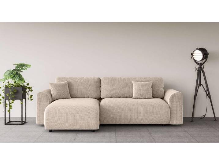 Ecksofa ANDAS VasbySuyal , beige, B:235cm H:80cm T:138cm, 100% Polyester, Sofas, L-Form von andas