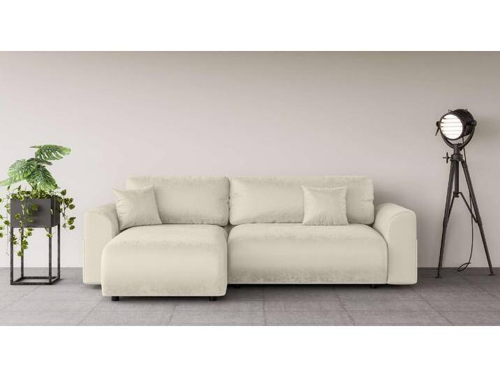 Ecksofa ANDAS VasbySuyal , beige (hellbeige), B:235cm H:80cm T:138cm, 100% Polyester, Sofas, L-Form von andas