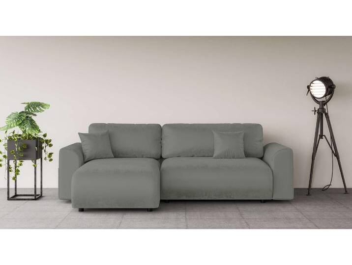Ecksofa ANDAS VasbySuyal , grau (hellgrau), B:235cm H:80cm T:138cm, 100% Polyester, Sofas, L-Form von andas