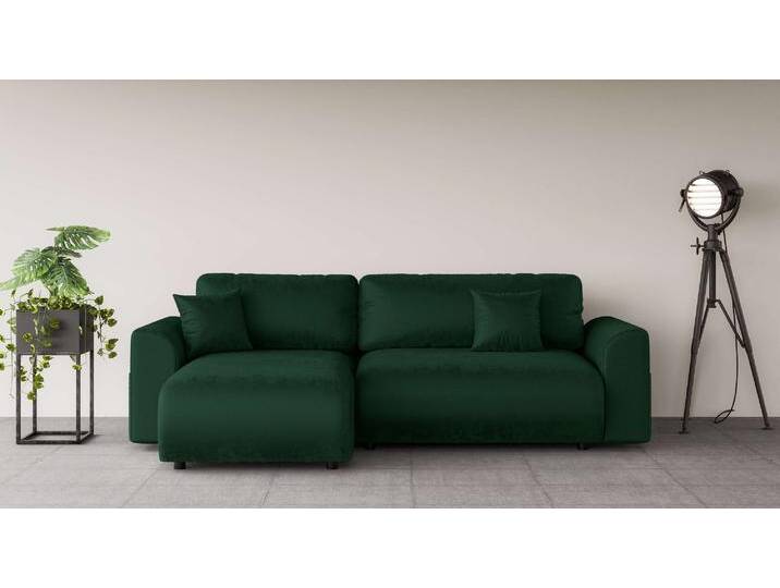 Ecksofa ANDAS VasbySuyal , grün (dunkelgrün), B:235cm H:80cm T:138cm, 100% Polyester, Sofas, L-Form von andas