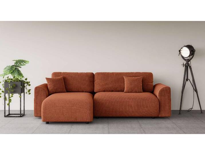 Ecksofa ANDAS VasbySuyal , orange (terra), B:235cm H:80cm T:138cm, 100% Polyester, Sofas, L-Form von andas