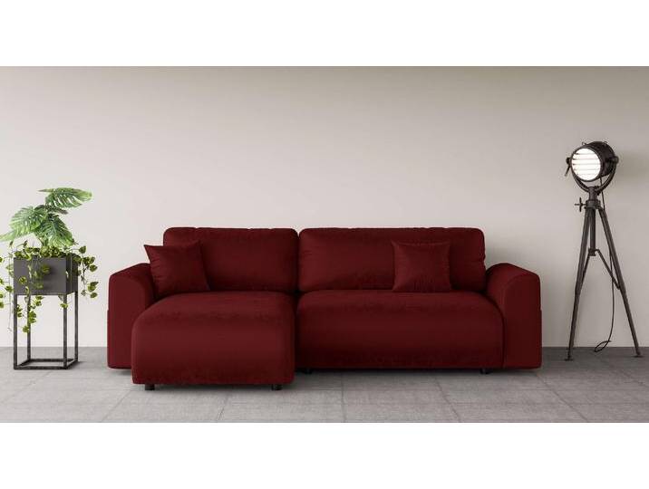 Ecksofa ANDAS VasbySuyal , rot (bordeaux), B:235cm H:80cm T:138cm, 100% Polyester, Sofas, L-Form von andas