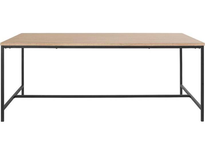 Esstisch ANDAS Vadum , schwarz (eiche, schwarz, schwarz, eiche), B:200cm H:76cm T:100cm, Tische, mit Tischplatte in einer Holzoptik und fühlbare Struktur, Höhe 76 cm von andas