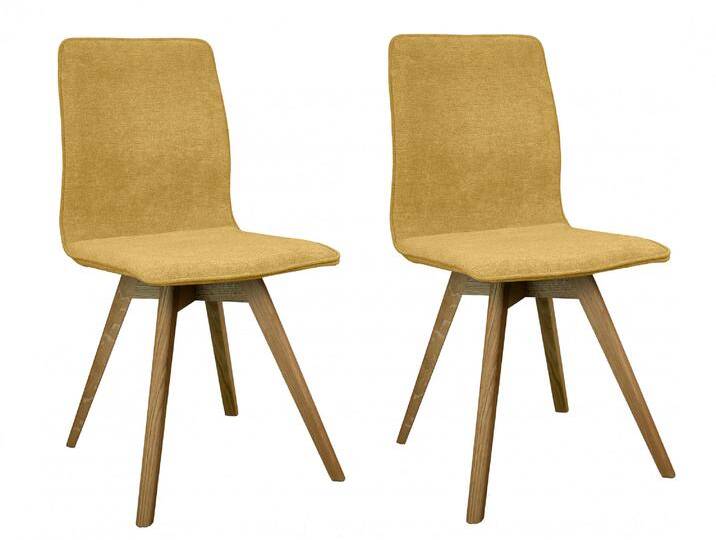 Esszimmerstuhl ANDAS Rania , gelb (gelb, eiche natur), H:91cm T:55cm, Massivholz, Sperrholz, Stühle, Massivholzgestell, mit Keder von andas