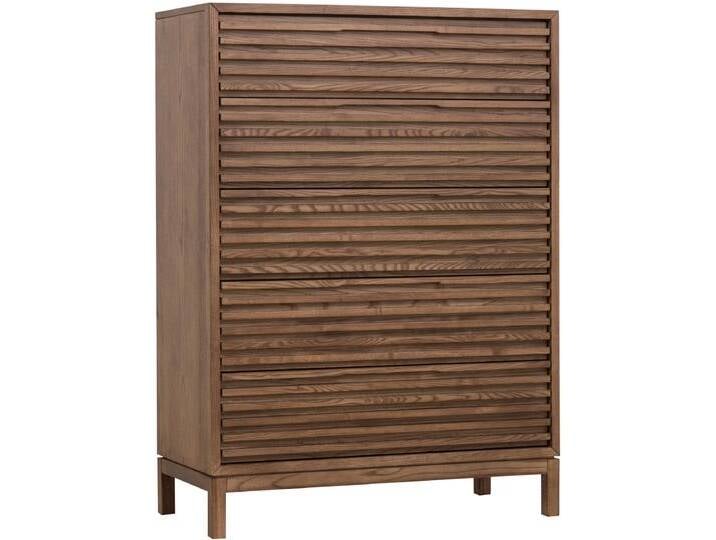 Highboard ANDAS Tanner Highboard aus Eschenholz mit fünf Schubladen , braun, B:107cm H:132cm T:46cm, Massivholz, Sideboards von andas