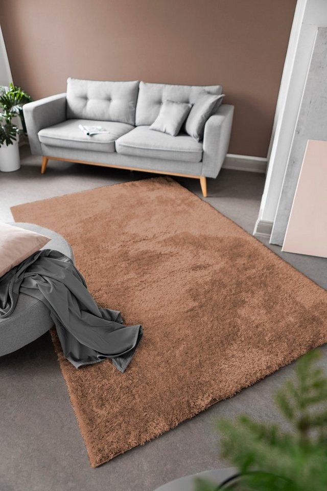 my home Hochflor-Teppich Lahti, rechteckig, Höhe: 45 mm, Uni Farben, weich & kuschelig, ideal im Wohnzimmer & Schlafzimmer my home Hochflor-Teppich Lahti, rechteckig, Höhe: 45 mm, Uni Farben, weich & kuschelig, ideal im Wohnzimmer & Schlafzimmer von my home
