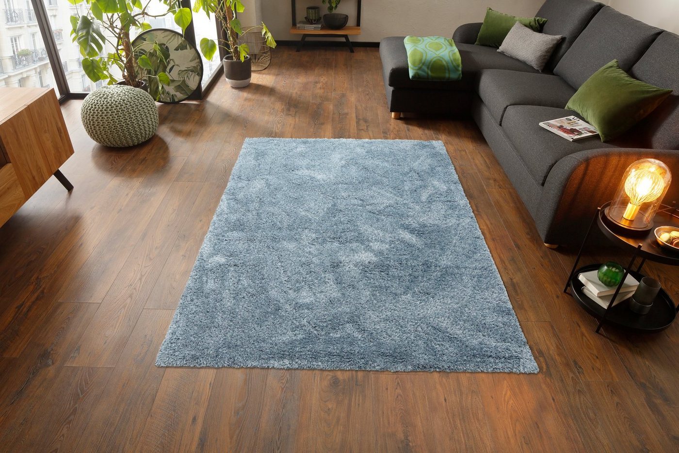 Hochflor-Teppich Menka, andas, rechteckig, Höhe: 30 mm, Shaggy-Teppich, Uni-Farben, besonders weich und kuschelig von andas