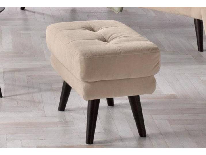 Hocker ANDAS Hemmink , beige, B:58cm H:47cm T:44cm, Samtvelours (100% Polyester), Luxus-Microfaser (100% Polyester), Struktur (94% Polyester, 6% Polyacryl), Hocker, Sitzhocker, mit Knopfheftung von andas