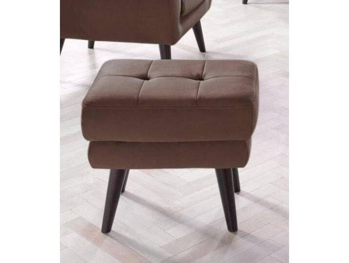 Hocker ANDAS Hemmink , braun, B:58cm H:47cm T:44cm, Samtvelours (100% Polyester), Luxus-Microfaser (100% Polyester), Struktur (94% Polyester, 6% Polyacryl), Hocker, Sitzhocker, mit Knopfheftung von andas