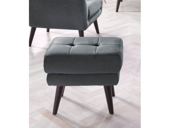 Hocker ANDAS Hemmink , grau (graphit), B:58cm H:47cm T:44cm, Samtvelours (100% Polyester);Luxus-Microfaser (100% Polyester);Struktur (94% Polyester, 6% Polyacryl), Hocker, Sitzhocker, mit Knopfheftung von andas