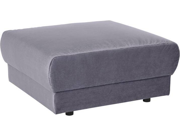 Hocker, Luxus-Microfaser Lederoptik, Hellgrau, 92×44×85 cm, Gepolstert, Modern, andas von andas