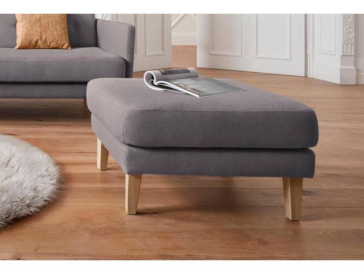 Hocker ANDAS Raadal , grau (stone), B:71cm H:43cm T:61cm, Samtoptik (100% Polyester), Struktur (100% Polyester), Struktur fein (100% Polyester), Hocker, Polsterhocker Sitzhocker, Design by Morten Georgsen von andas