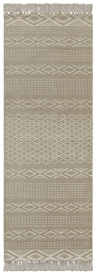 andas Läufer Neo, rechteckig, Höhe: 3 mm, im Boho Look, mit Fransen, Teppichläufer in Pastell-Farben von andas
