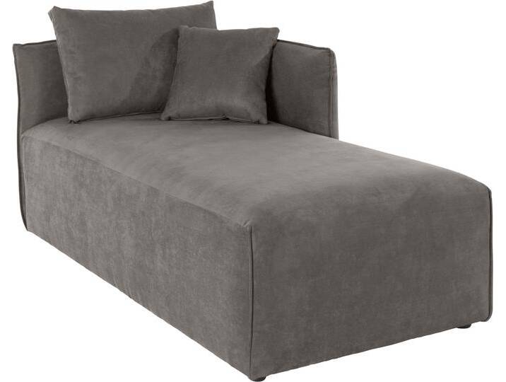 Ottomane ANDAS Nöre , grau (anthrazit), B:90cm H:74cm T:172cm, Samtoptik (100% Polyester);Struktur (100% Polypropylen);Webstoff (100% Polyester);Struktur fein (100% Polyester);Luxus-Microfaser Lederoptik (100% Polyester);Baumwoll-/Leinenmix (60% Baumwolle/40% Leinen), Sofas, Modul - zum Zusammenstellen; in vielen Bezugsqualitäten und Farben von andas