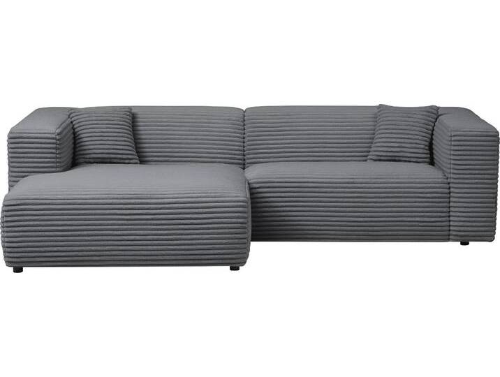 Polsterecke ANDAS BAKELS, Ecksofa-Set mit Hocker, L-Form mit Schlaffunktion , grau (anthrazit), B:267cm H:66cm T:163cm, Sofas, Ecksofa-Set (incl. Hocker) im trendigen Megacord von andas