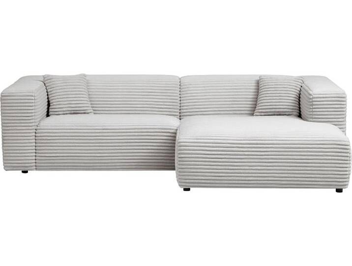 Polsterecke ANDAS BAKELS, Ecksofa-Set mit Hocker, L-Form mit Schlaffunktion , grau (hellgrau), B:267cm H:66cm T:163cm, Sofas, Ecksofa-Set (incl. Hocker) im trendigen Megacord von andas