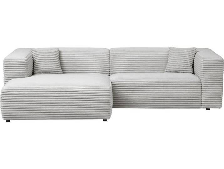 Polsterecke ANDAS BAKELS, Ecksofa-Set mit Hocker, L-Form mit Schlaffunktion , grau (hellgrau), B:267cm H:66cm T:163cm, Sofas, Ecksofa-Set (incl. Hocker) im trendigen Megacord von andas