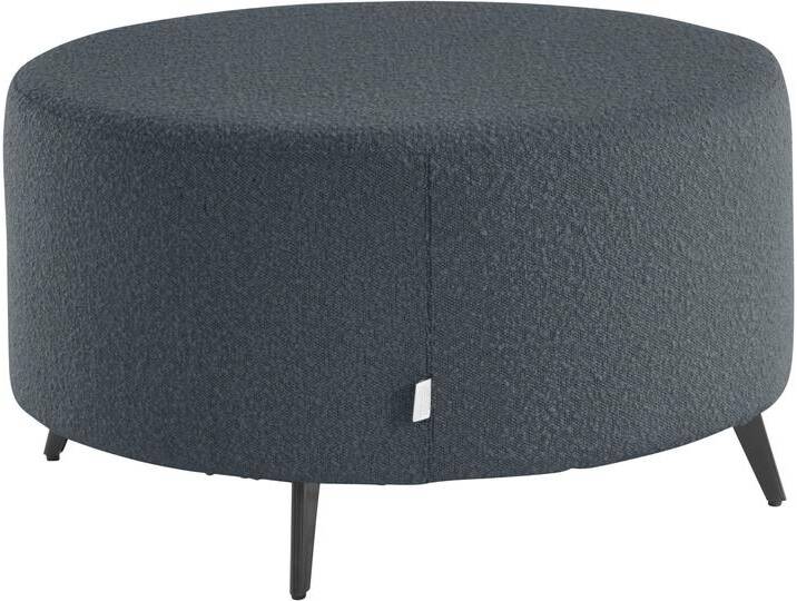 Polsterhocker ANDAS Hulby , blau (blaugrau), B:80 H:47 T:80, 95% Polyester, 5% Polyacryl, Hocker, passend zur Hulby -Recamiere von andas