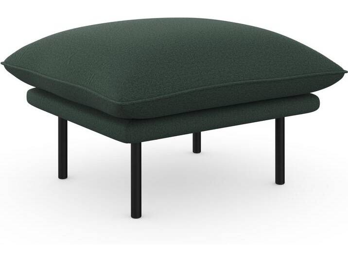 Polsterhocker ANDAS Stine , grün, B:70cm H:43cm T:65cm, Struktur (100% Polyester);Struktur weich (85% Polyester/15% Nylon);Samtoptik (100% Polyester), Hocker, Besonderes Design durch Kissenoptik und Keder, by Morten Georgsen von andas