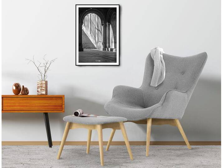 Sessel ANDAS Egense , grau, B:71cm H:90cm T:87cm, Struktur fein (100% Polyester), Samtoptik (100% Polyester), Luxus-Microfaser (100% Polyester), Sessel, wahlweise mit oder ohne Hocker von andas