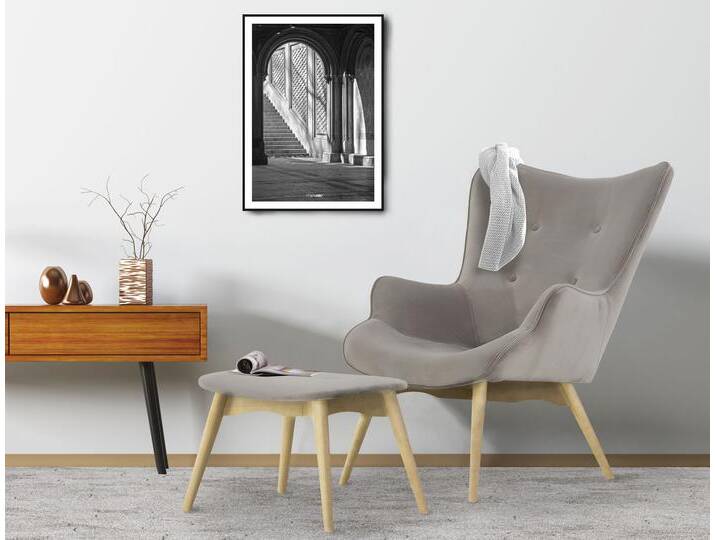 Sessel ANDAS Egense , grau (taupe), B:71cm H:90cm T:87cm, Struktur fein (100% Polyester), Samtoptik (100% Polyester), Luxus-Microfaser (100% Polyester), Sessel, wahlweise mit oder ohne Hocker von andas