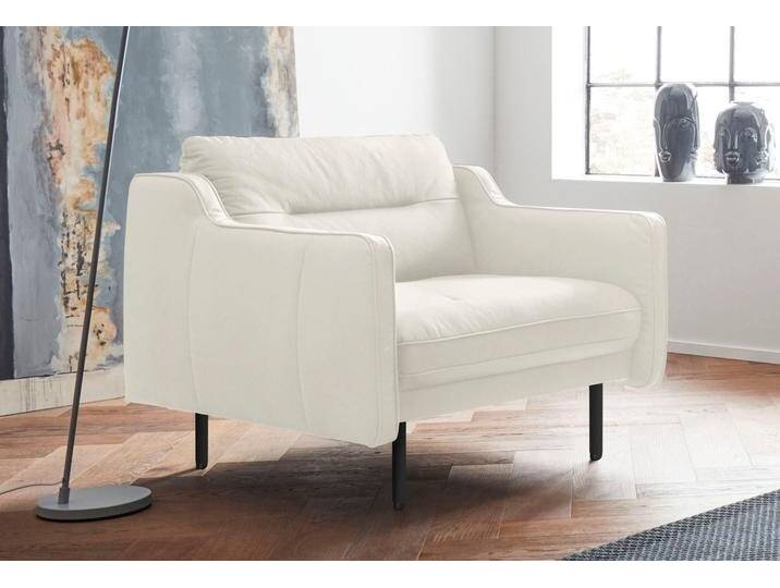 Sessel ANDAS Nordfyn , beige (elfenbein), B:99cm H:81cm T:92cm, Struktur weich (100% Polyester), Luxus-Microfaser Lederoptik (100% Polyester), 100% NaturLEDER, Sessel, Einzelsessel Ledersessel, edles Design in 3 Bezugsqualitäten, Design by Morten Georgsen von andas