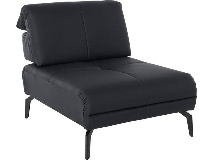 Sessel ANDAS Stenlille , schwarz, B:80cm H:83cm T:107cm, Struktur weich (100% Polyester), Struktur grob (100% Polyester), 100% NaturLEDER, Sessel, Einzelsessel, mit Sitztiefenverstellung und Kopfteilverstellung von andas