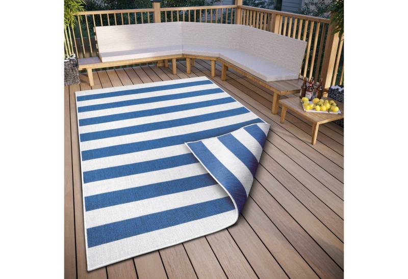 my home Teppich Alan Wendeteppich, rechteckig, Höhe: 5 mm, beidseitig nutzbar, Streifen, Scandi, wetterfest, für In- und Outdoor my home Teppich Alan Wendeteppich, rechteckig, Höhe: 5 mm, beidseitig nutzbar, Streifen, Scandi, wetterfest, für In- und Outdoor von my home