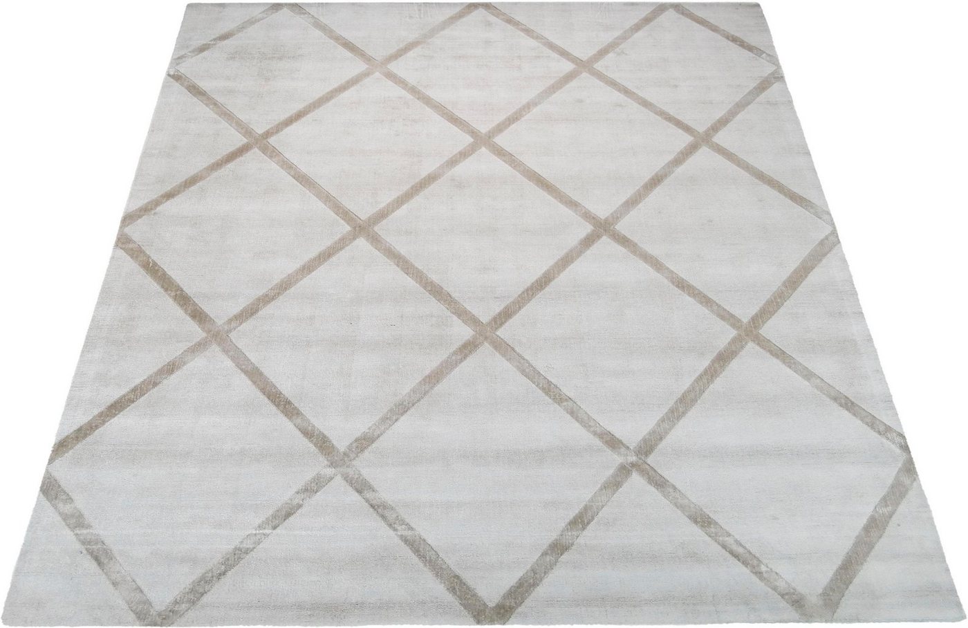 Teppich Blerina, andas, rechteckig, Höhe: 13 mm, elegant glänzender Kurzflorteppich in Seiden-Optik von andas