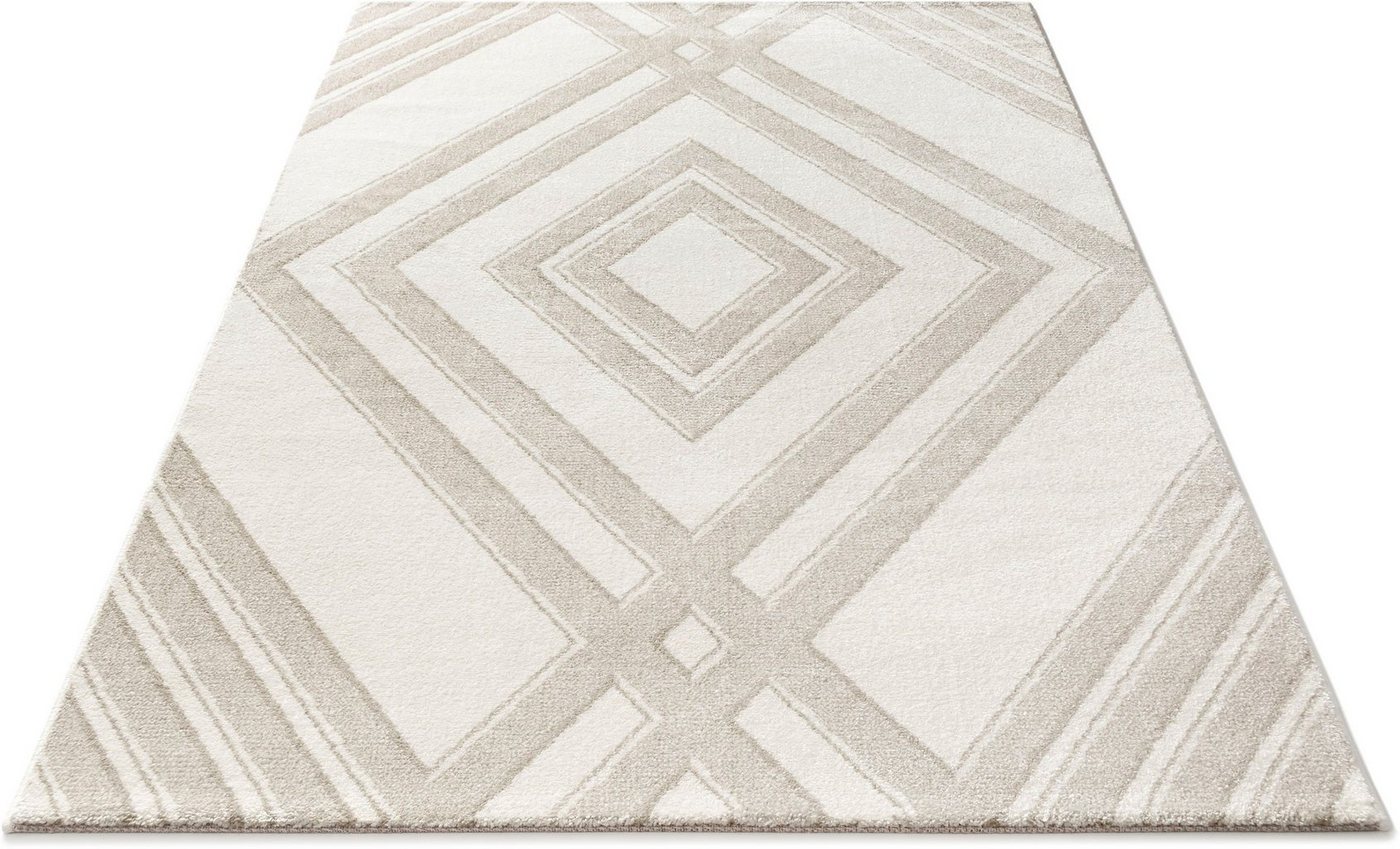 Teppich »Enni«, andas, rechteckig, Höhe: 13 mm, weicher Kurzflor, modern, pflegeleicht, leichter Glanz, geometrisch von andas