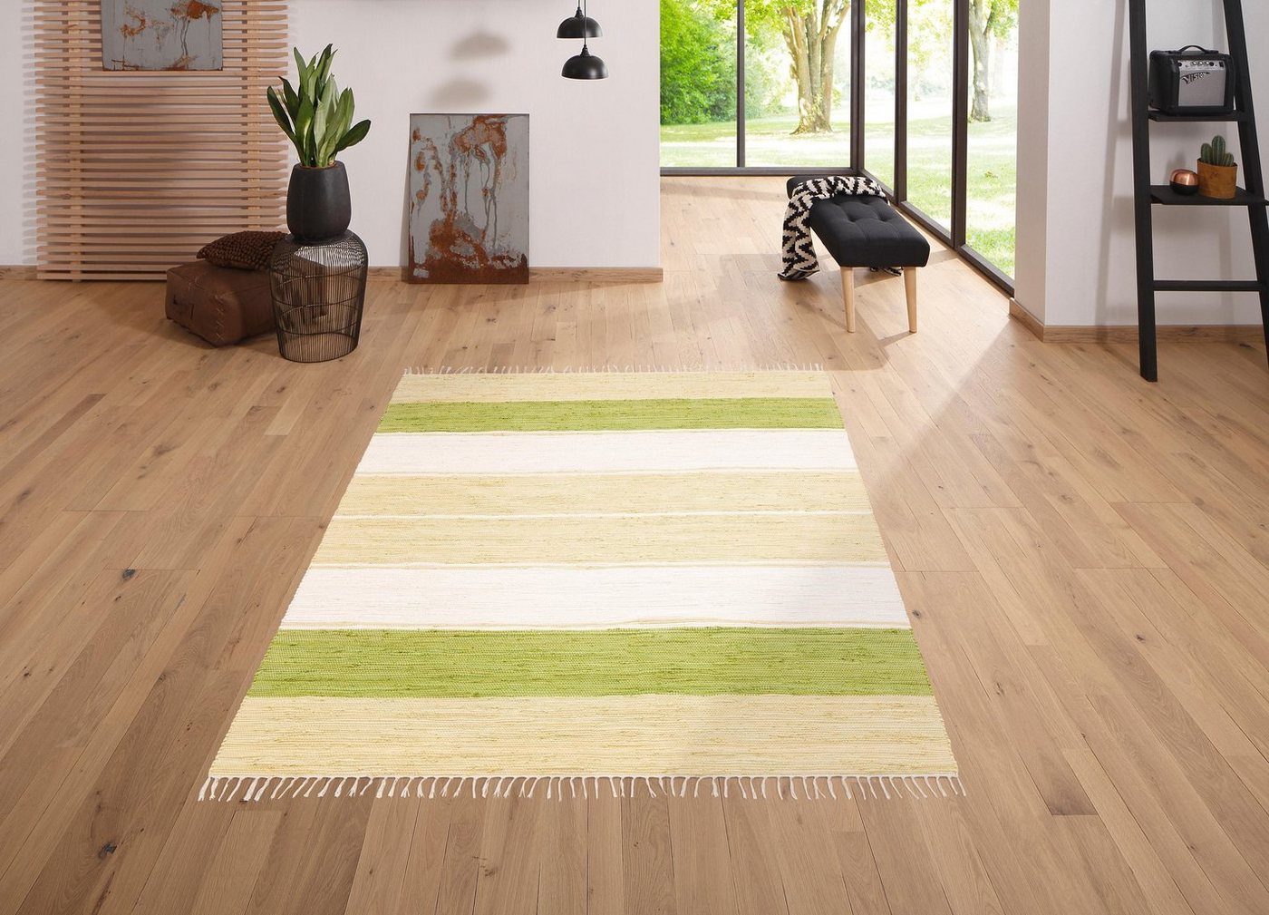 Teppich Melina, andas, rechteckig, Höhe: 5 mm, handgewebt, waschbar bei 30 Grad, ideal im Wohnzimmer & Schlafzimmer von andas